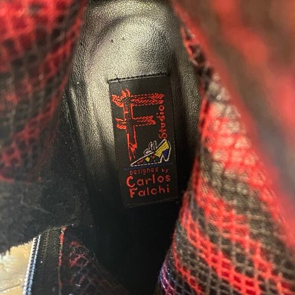 Carlos Falchi Vintage Y2K Square Toe Block Heel Leather Boot, Women’s US 8 - Picture 6 of 6